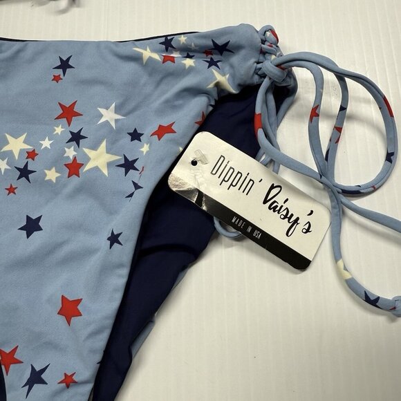 Dippin Daisy's Bikini Women's Blue Star Print Swimwear Party Patriot Size Small - Picture 9 of 11